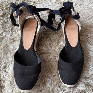 Black Castañer Carina Espadrille Wedge Size 6.5